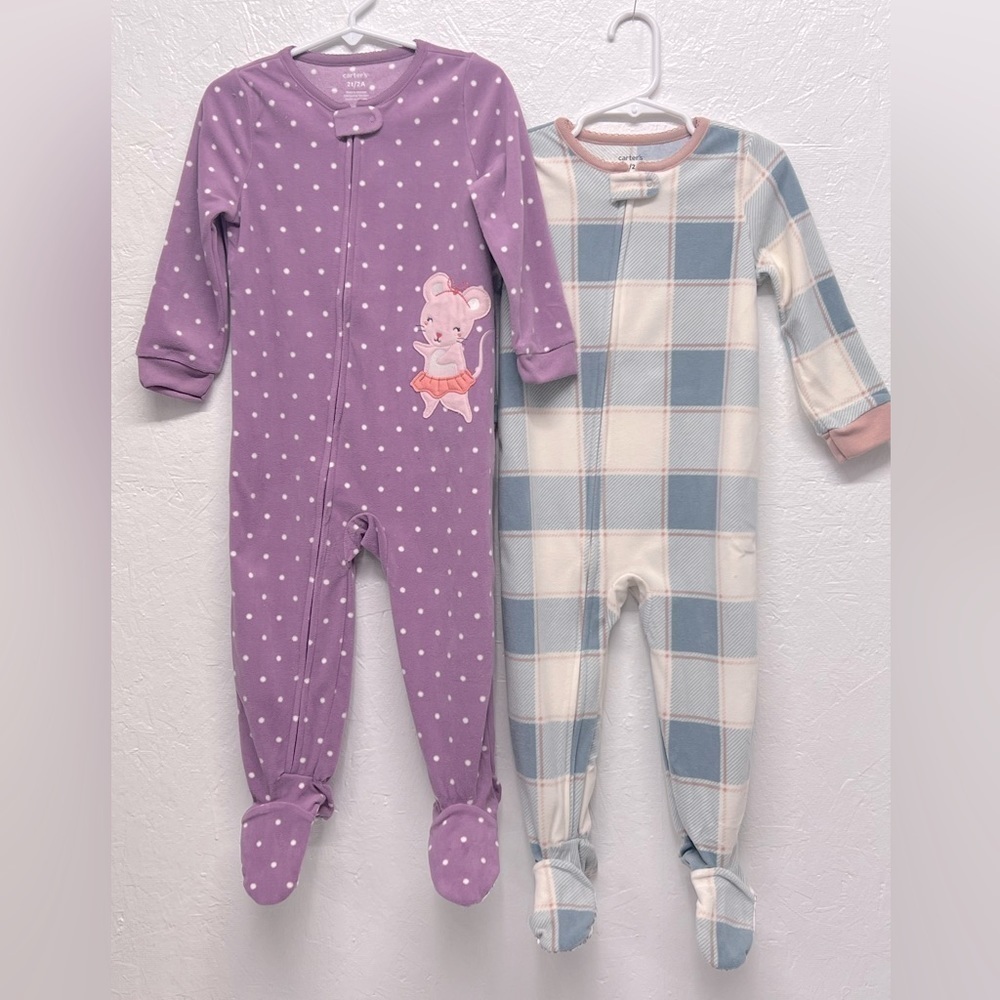 CARTER'S 2 Pack - 1 Pc Fleece Sleepwear
Purple polka dots Balerina, Plaid - 2T